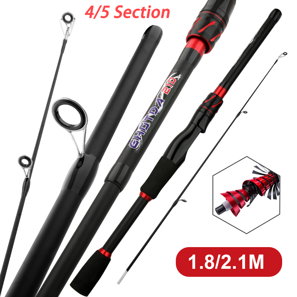 Fishing Rod Ice - ルアーテスト 3-15g スピニングキャスティングルアー釣り竿 4/5 セクションショートトラベル超軽量伸縮ポール高品質 1.8