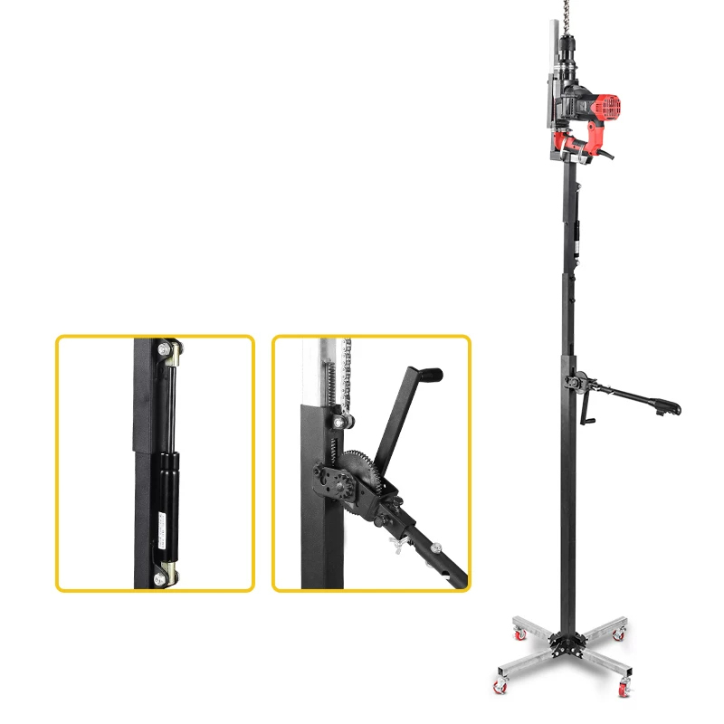 Fishing Rod Holder - 電動ハンマーリフトスタンド油圧伸縮式強化ブラケット天井穴あけサポートロッドインパクトドリル、アンカーロッドドリル
