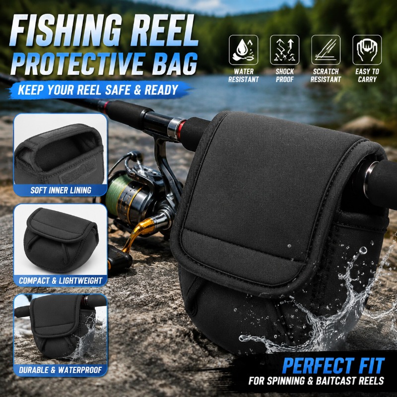 Fishing Rod Case - 釣りリール保護カバーバッグ スピニングリールケース ポーチホルダー 500-8000サイズリール用 アウトドア釣り用具収納アクセサリー
