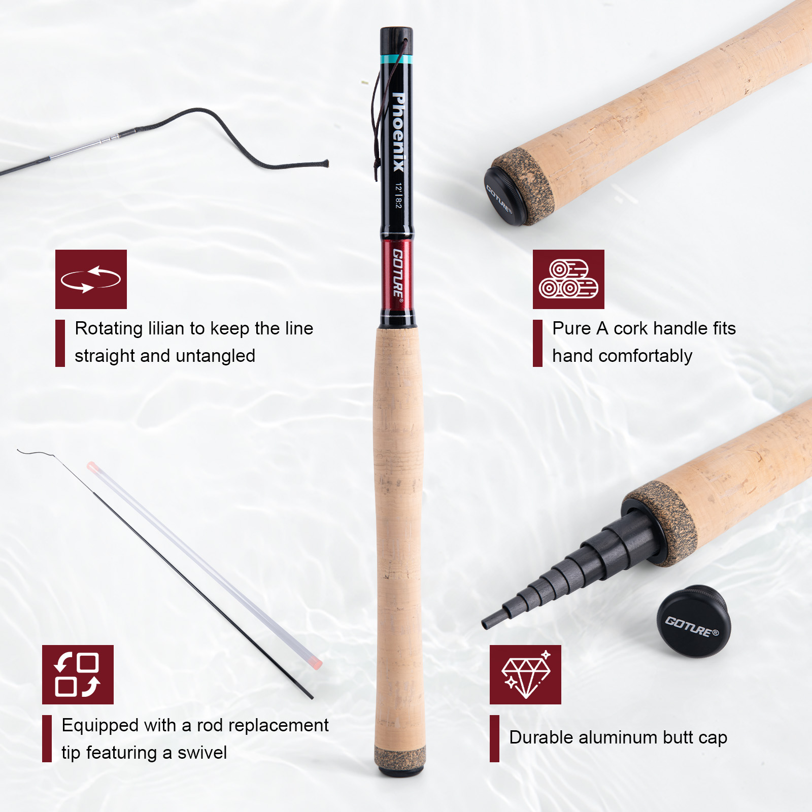 Goture 3.6m テンカラロッドセット、スペアチップセ - Fishing Rod Tip Replacement のレビューと価格
