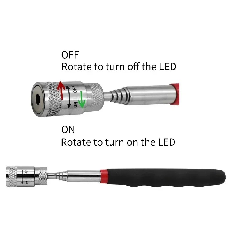 伸縮式磁気ペン LEDライト付き 拡張可能なピックアップロッ - Fishing Rod Telescopic のレビューと価格