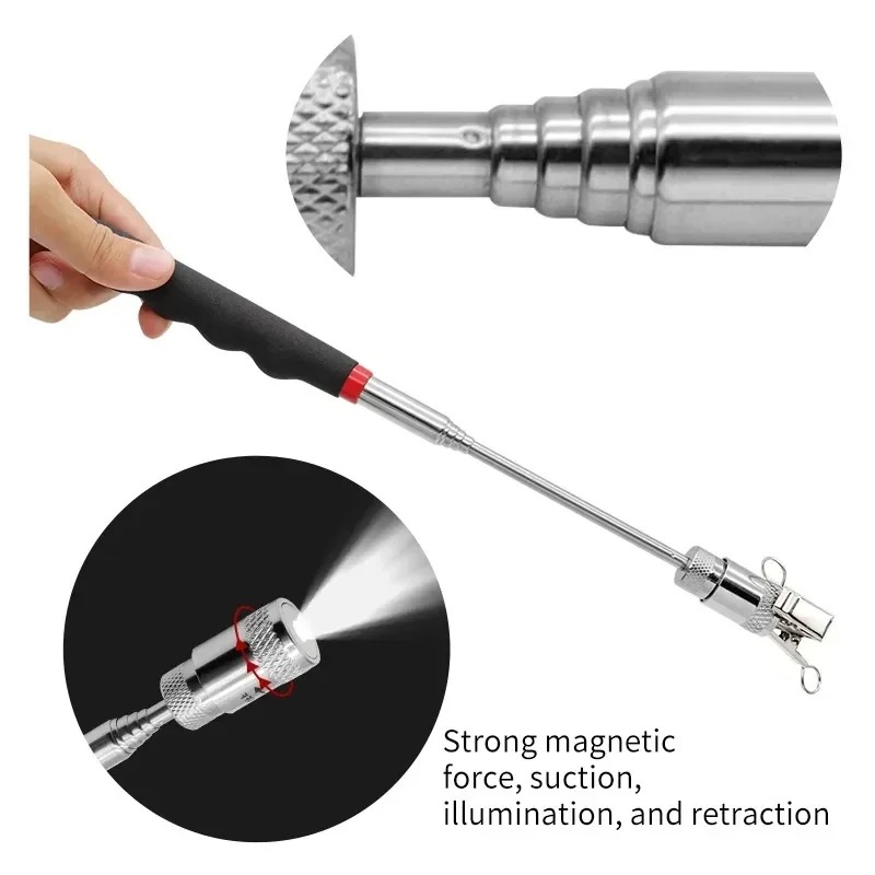 伸縮式磁気ペン LEDライト付き 拡張可能なピックアップロッ - Fishing Rod Telescopic のレビューと価格