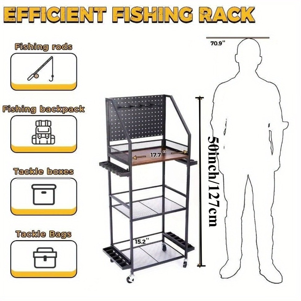 ガレージ用釣り竿ホルダー、ペグボードフック付き12本用釣り竿 - Fishing Rod Case のレビューと価格